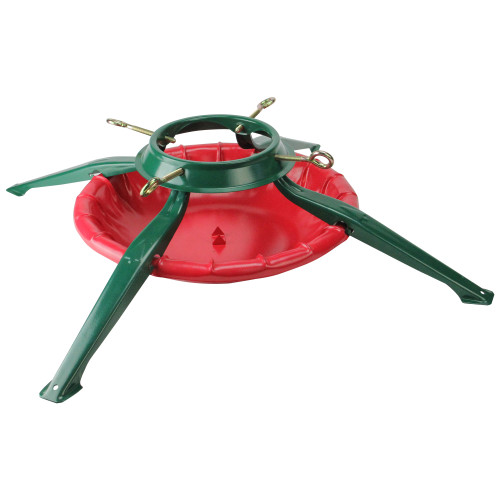 Metal Tree Stand for Live Christmas Trees - 22" - Red and Green