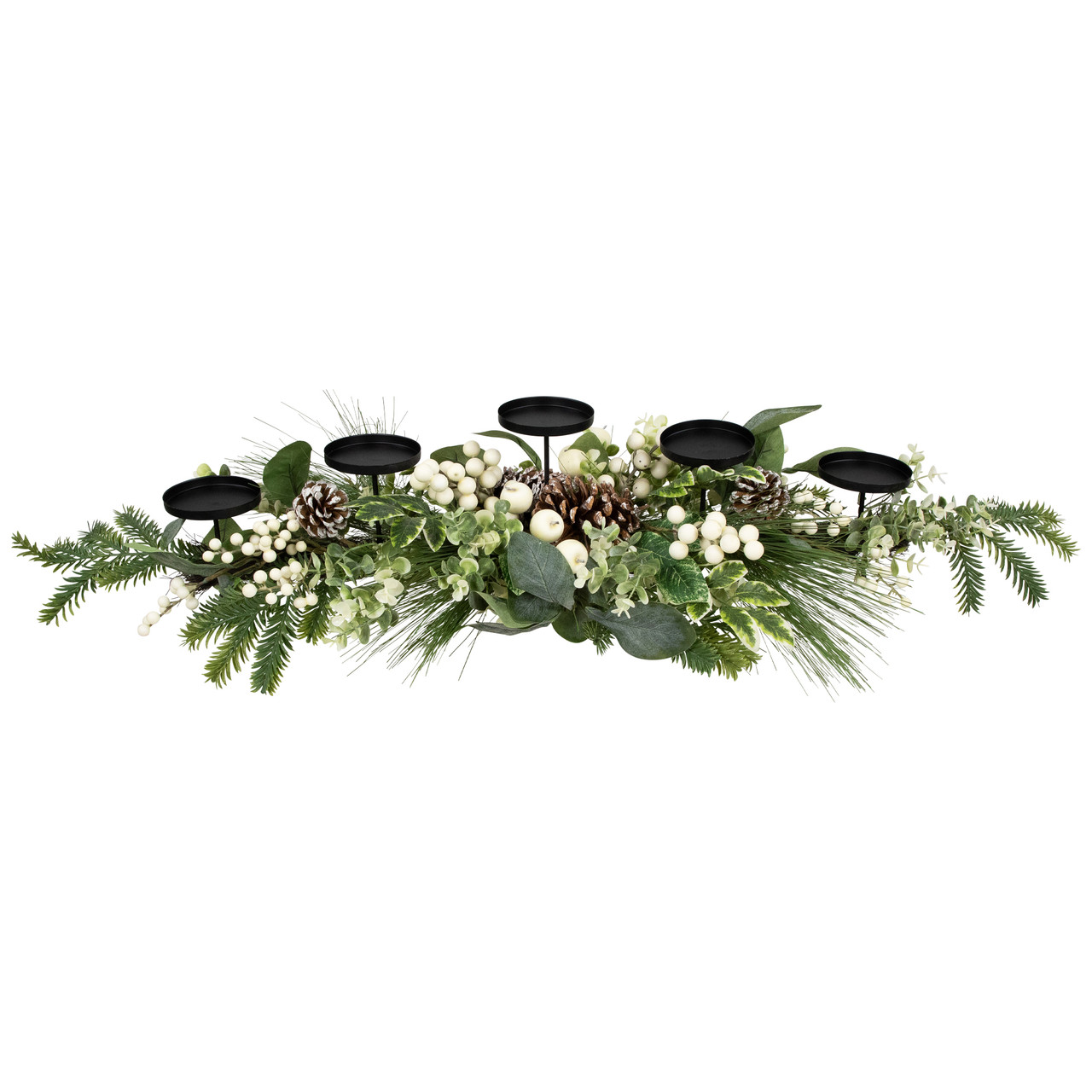 Berries and Eucalyptus Artificial Christmas Candle Holder - 42"