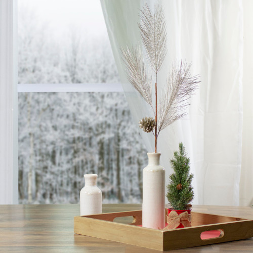 Pine Needles with Pinecones Artificial Christmas Spray - 29" - Gold