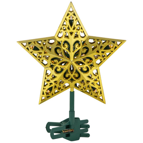 LED Lighted Star Christmas Tree Topper - 9.5" - Gold