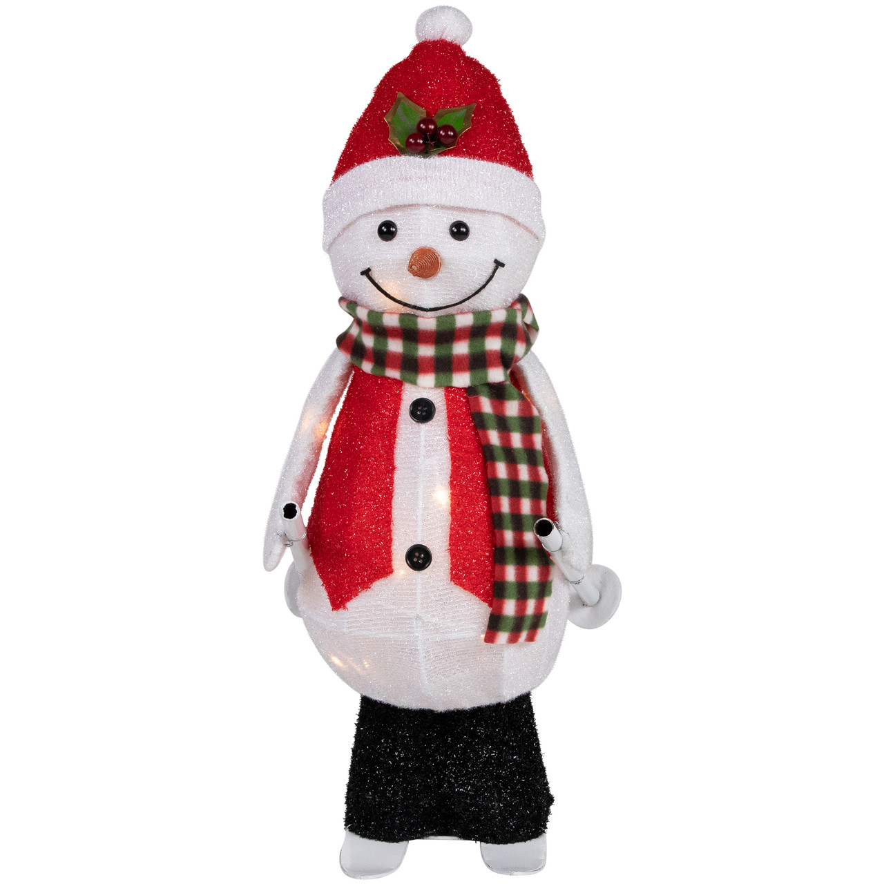 LED Lighted Animated Skiing Snowman Christmas Figure - 24"