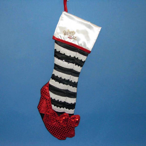 22" Black and White 'Wizard of Oz' with Ruby Slipper Christmas Stocking