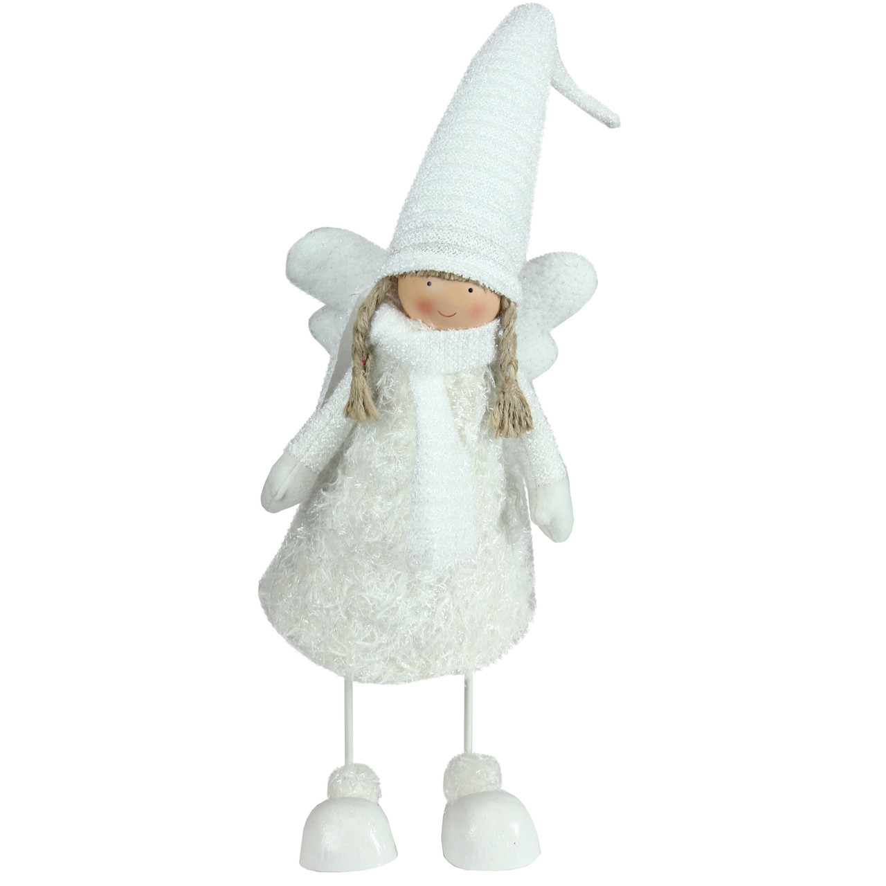 Bobble Girl Angel Christmas Figurine - 26.75" - White