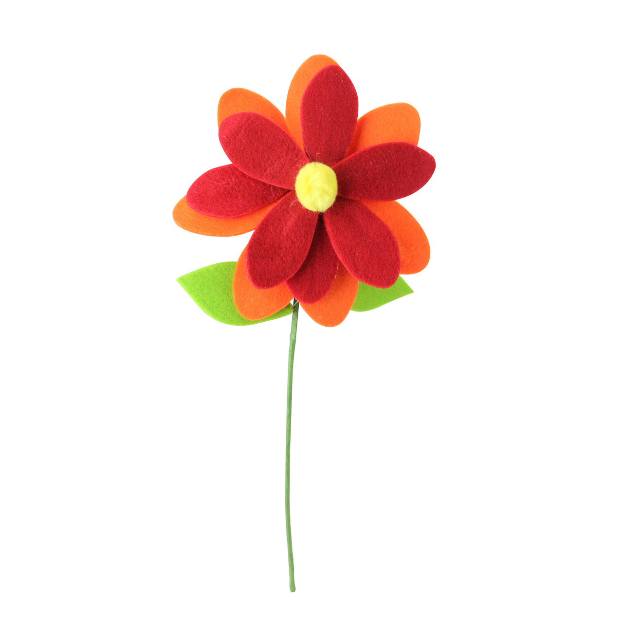 16�� Red and Orange Rounded Flower Christmas Spray