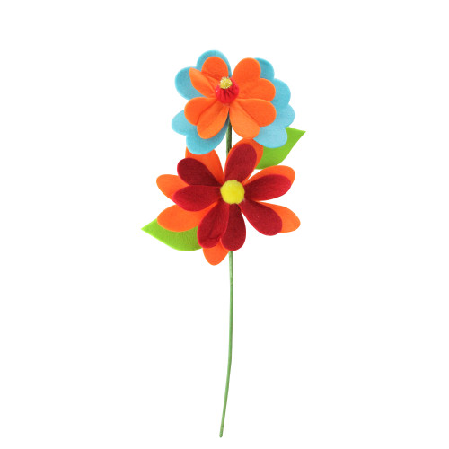 21.75" Vibrantly Colored Double Flower Christmas Spray