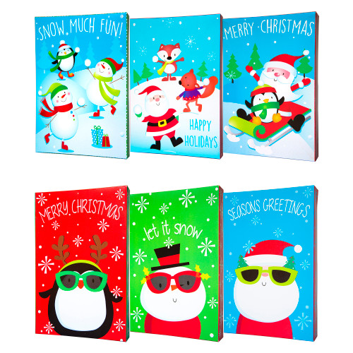 Pack of 6 Assorted Medium Christmas Holiday Gift Boxes