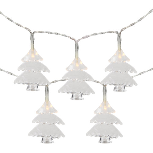 Battery Operated Christmas Tree Light Set - Warm White LED - 3' Clear Wire - 10ct