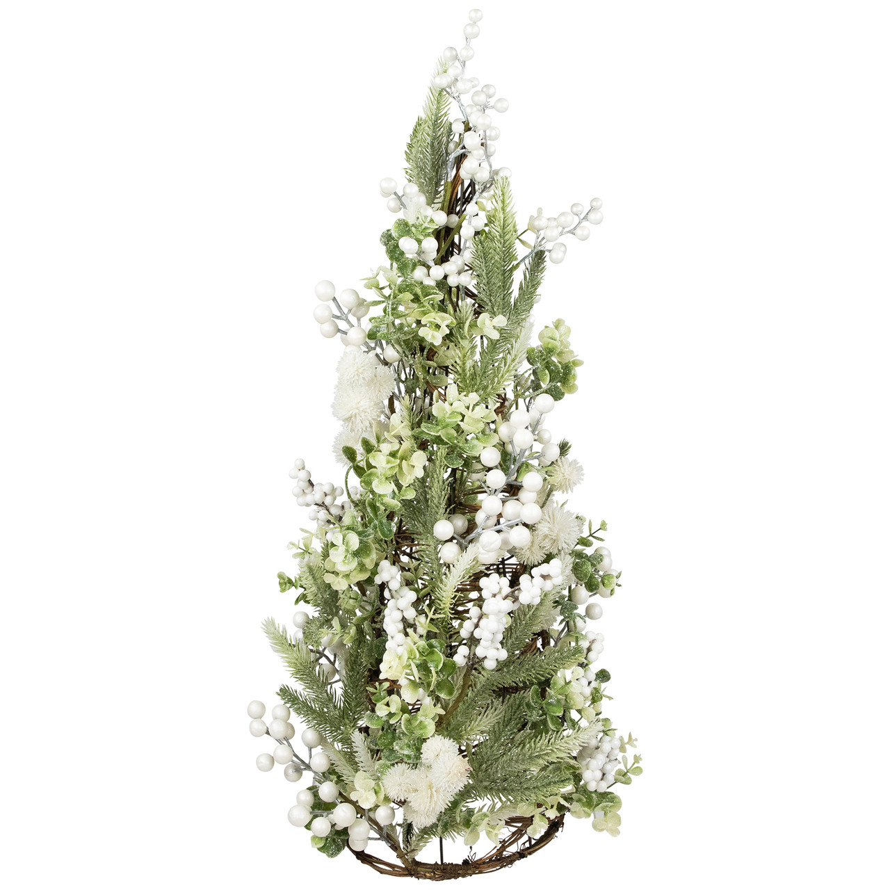 Glittered Berries and Pine Artificial Cone Christmas Tree - 27"