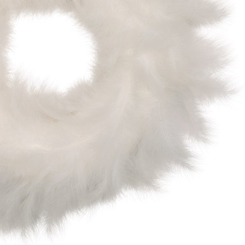 Wispy Feather Christmas Wreath - 14.5" - Unlit - Winter White