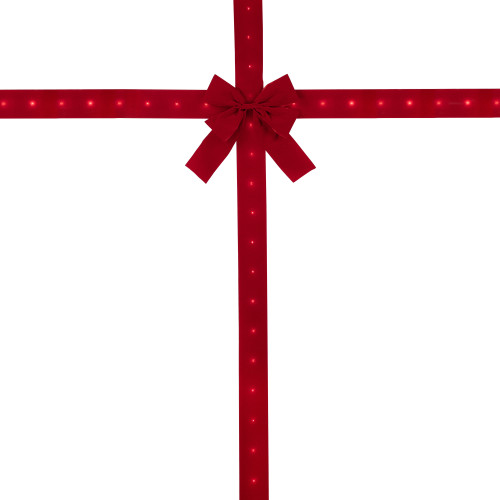 14' Pre-Lit Battery Operated Red Velvet Christmas Door Bow