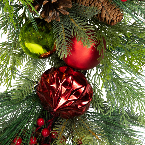 Real Touch? Berries, Pinecones and Ornaments Artificial Christmas Wreath - 36" - Unlit
