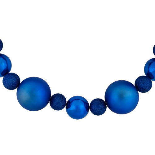 6' Blue Shatterproof Ball 3-Finish Christmas Garland