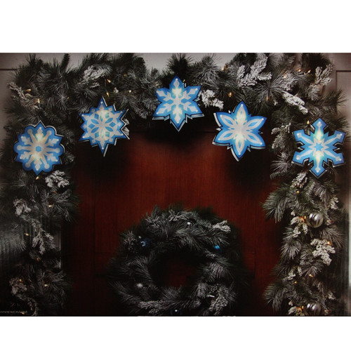 10ct Blue and White Snowflake Christmas Light Set �C 4.5-Feet, White Wire