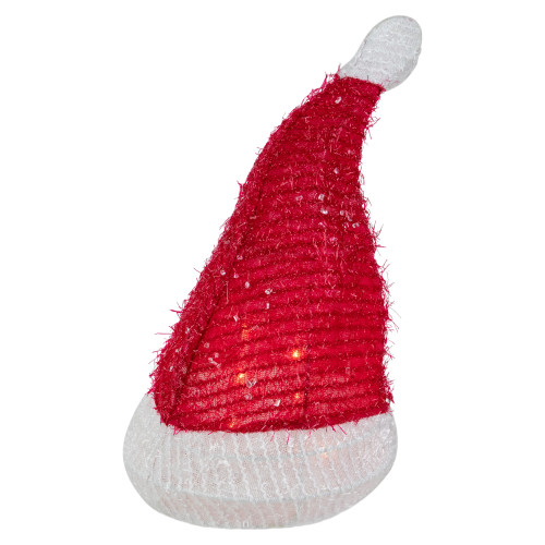 12.25" Lighted Santa Hat Christmas Tree Topper, Clear Lights