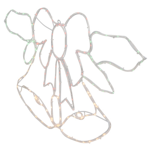 34" Lighted Christmas Bell and Bow Window Silhouette Decoration