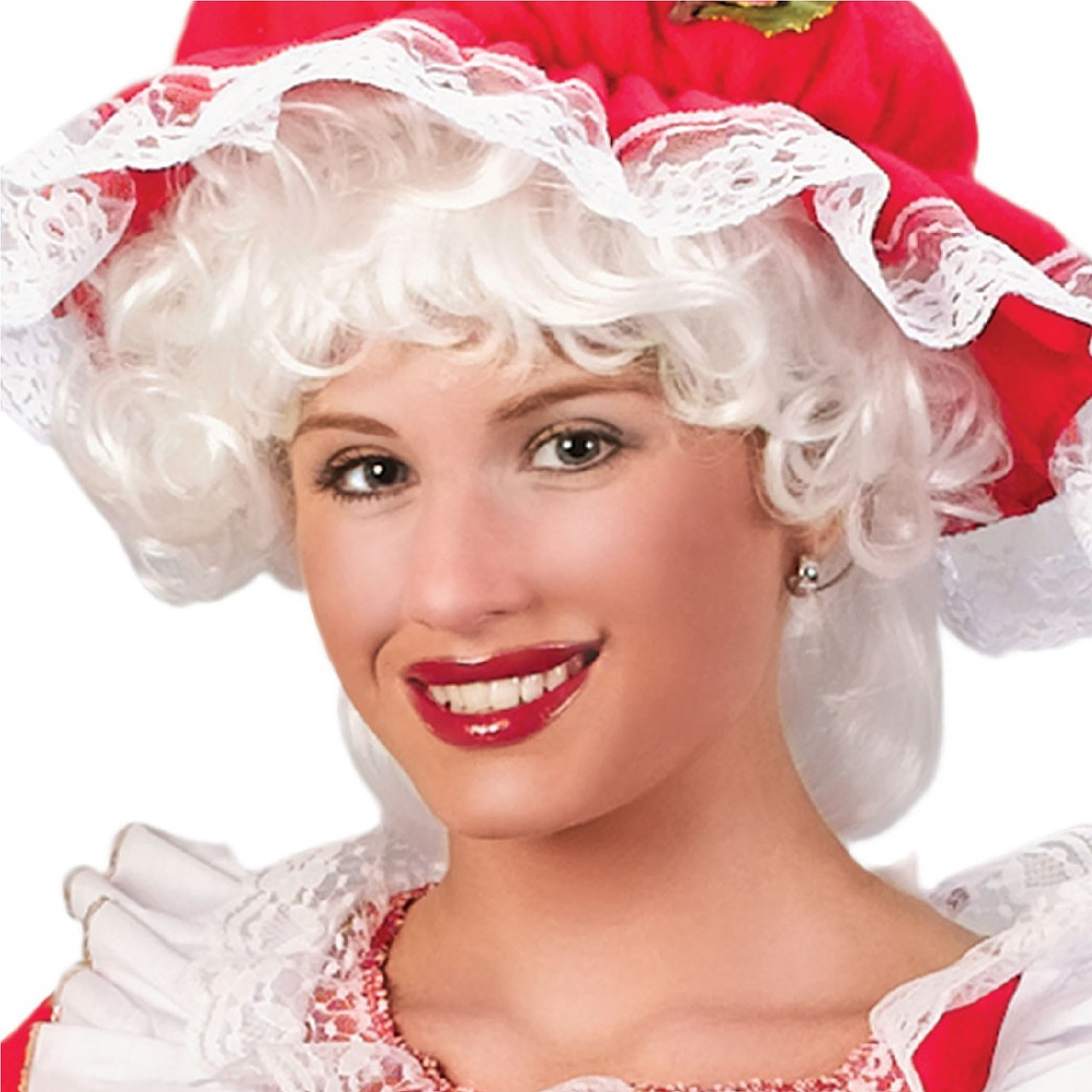 8" Mrs. Santa Claus Curly Christmas Wig Women Costume Accessory - One Size