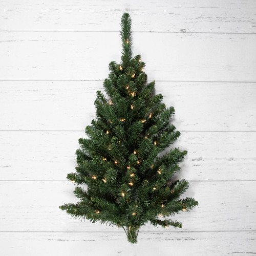 3' Pre-Lit Buffalo Fir Artificial Christmas Wall or Door Tree, Clear AlwaysLit Lights