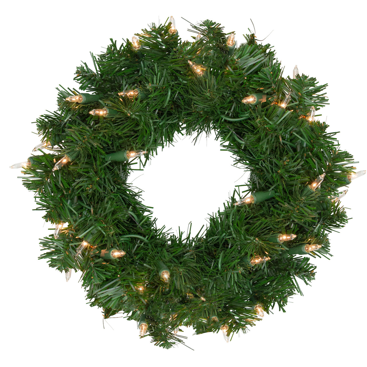 Pre-Lit Deluxe Windsor Pine Artificial Christmas Wreath - 12-Inch, Clear Lights