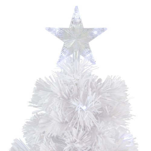 Pre-Lit Color Changing Fiber Optic Artificial Christmas Tree - 4' - White - Multicolor LED Lights