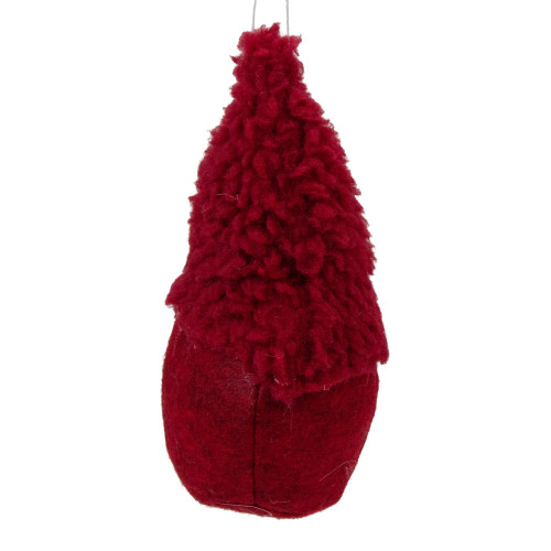 Plush Gnome Christmas Ornament - 7" - Burgundy
