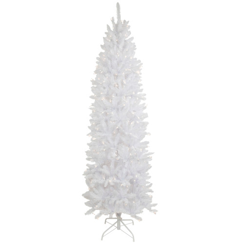 9' Pre-Lit Rapids White Pine Pencil Artificial Christmas Tree, Clear Lights