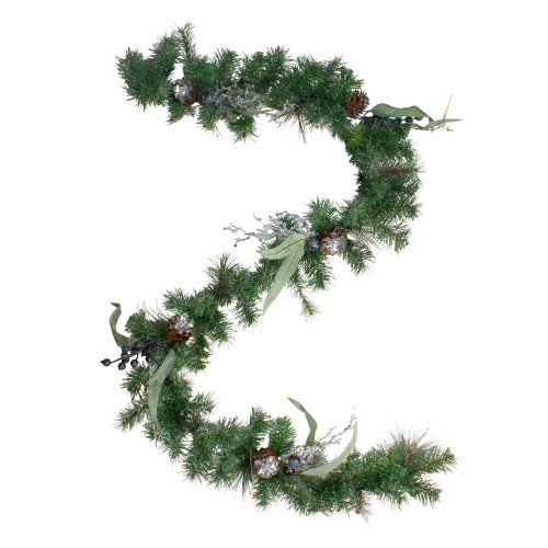 Iced Pine and Blueberries Artificial Christmas Garland - 6' x 12" - Unlit