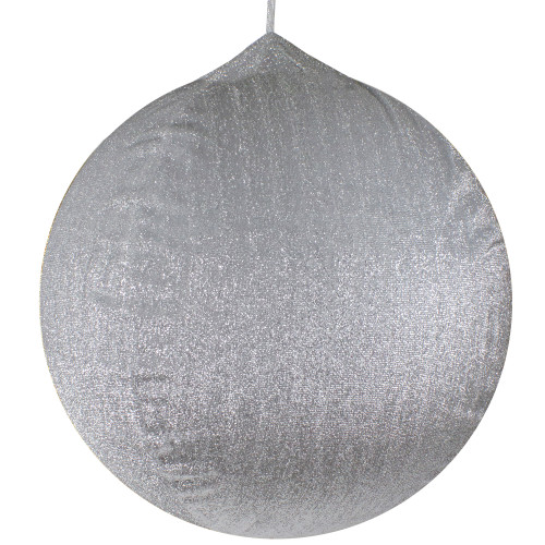 Tinsel Inflatable Christmas Ball Ornament Outdoor Commercial Decoration - 27.5" - Silver