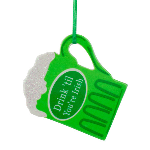 4" Luck of the Irish "Drink 'Til You're Irish" Beer Mug Christmas Ornament