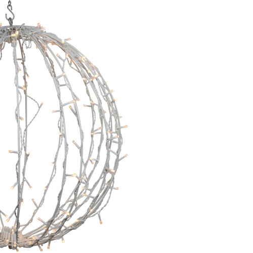 23" LED Lighted Christmas Hanging Sphere Decoration �C Warm White Lights