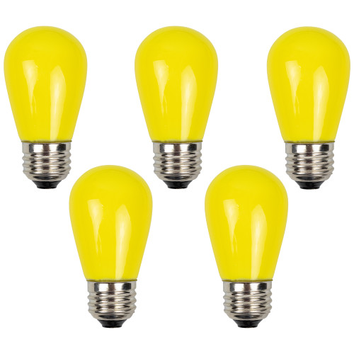 Pack of 25 Opaque Yellow LED S14 Christmas Replacement Light Bulbs - 1.3 Watts