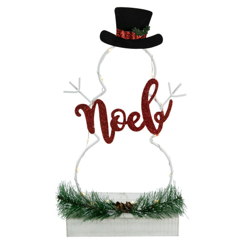 LED Lighted Snowman Silhouette Christmas "Noel" Sign - 12.75"