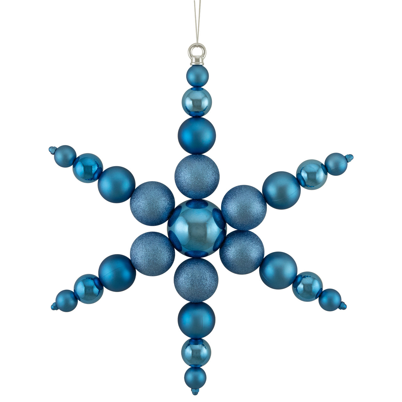 Shatterproof 3-Finish Snowflake Commercial Christmas Ornament - 18" - Blue