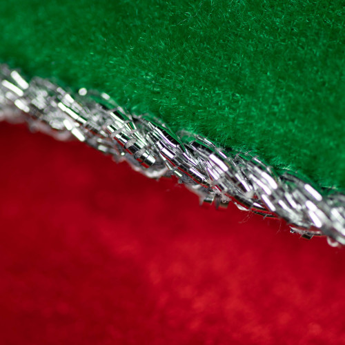 19.5" Red Velveteen Fishing Themed Christmas Stocking with Green Cuff