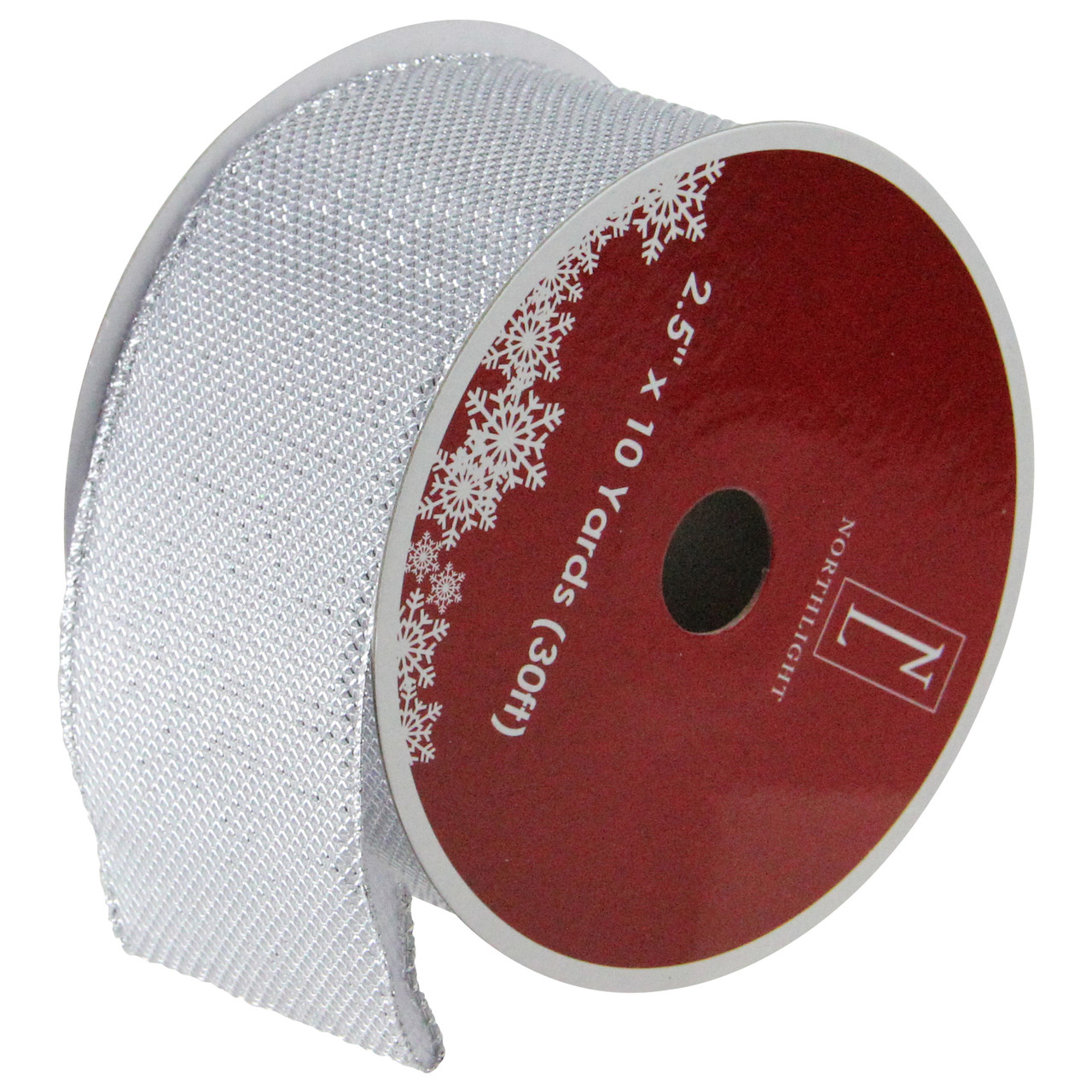 Silver Burlap Wired Christmas Craft Ribbon 2.5" x 10 Yards
