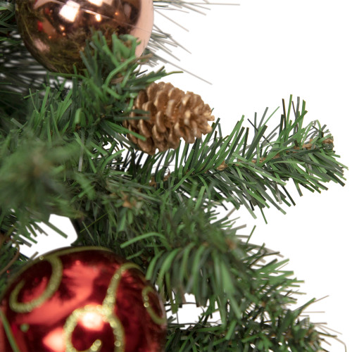 Green Mixed Foliage and Ornaments Artificial Christmas Wreath - 30" - Unlit