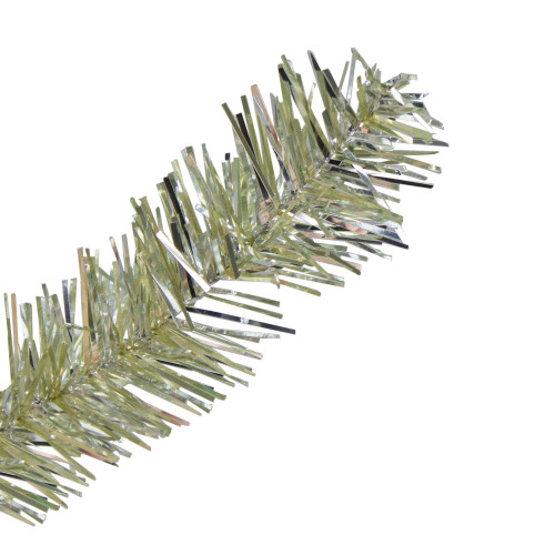 Metallic Platinum Artificial Tinsel Christmas Tree - 7 ft Clear Lights