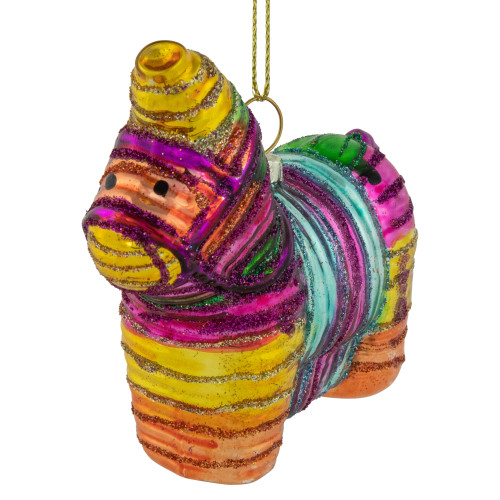3.5" Pinata Horse Glass Christmas Ornament
