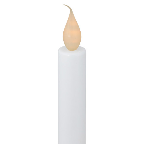9.5" Pre-Lit LED White Lighted Christmas Candle Lamp with Gold Handle Base