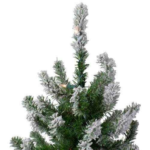 4ft Pre-Lit Flocked Alpine Artificial Christmas Tree, Clear Lights