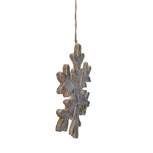 Wooden Snowflake Christmas Ornament - 10" - Silver and Gold