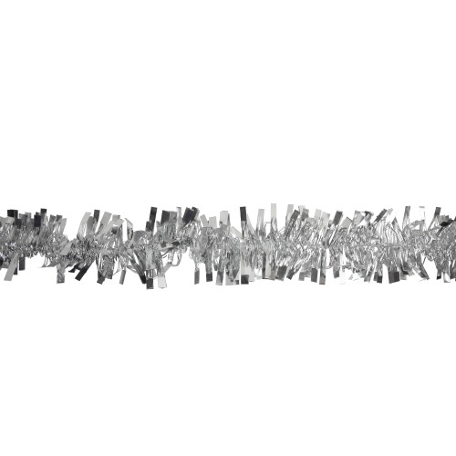 Boa Wide Cut Tinsel Commercial Christmas Garland - 50' x 3" - Silver - Unlit