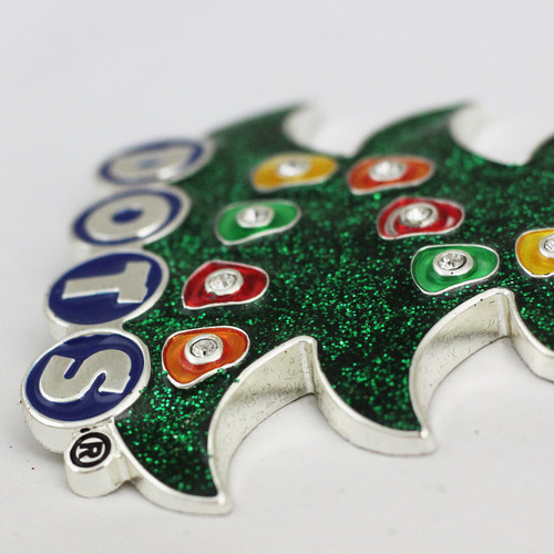 3" Silver Plated DOTS Candy Logo Christmas Tree Ornament with European Crystals