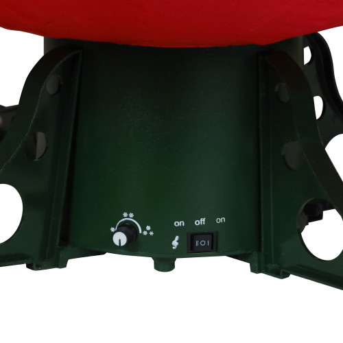 6' Green and Red Musical Lighted Snowing Artificial Christmas Tree, White LED Lights