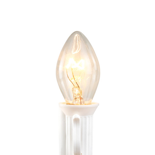 25 Count Clear C7 Christmas Lights, 24ft White Wire