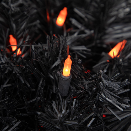 Mini Christmas Light Set - Orange - 20.25' Black Wire - 100ct