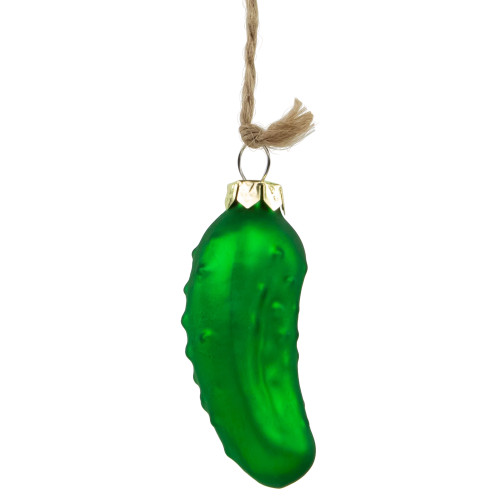 8.5" Matte Green Christmas Pickle Trio Cluster Ornament