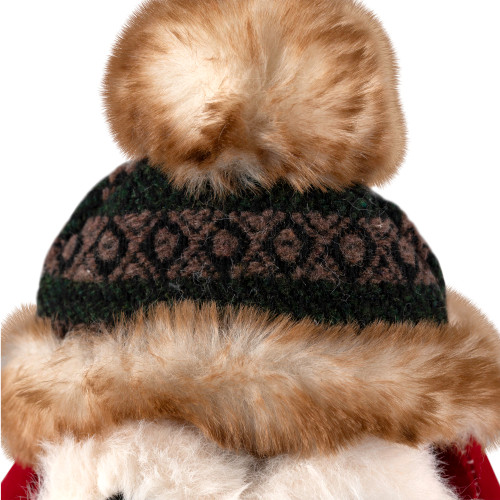 Plush Baby Owl in Plaid Christmas Ornament - 7"