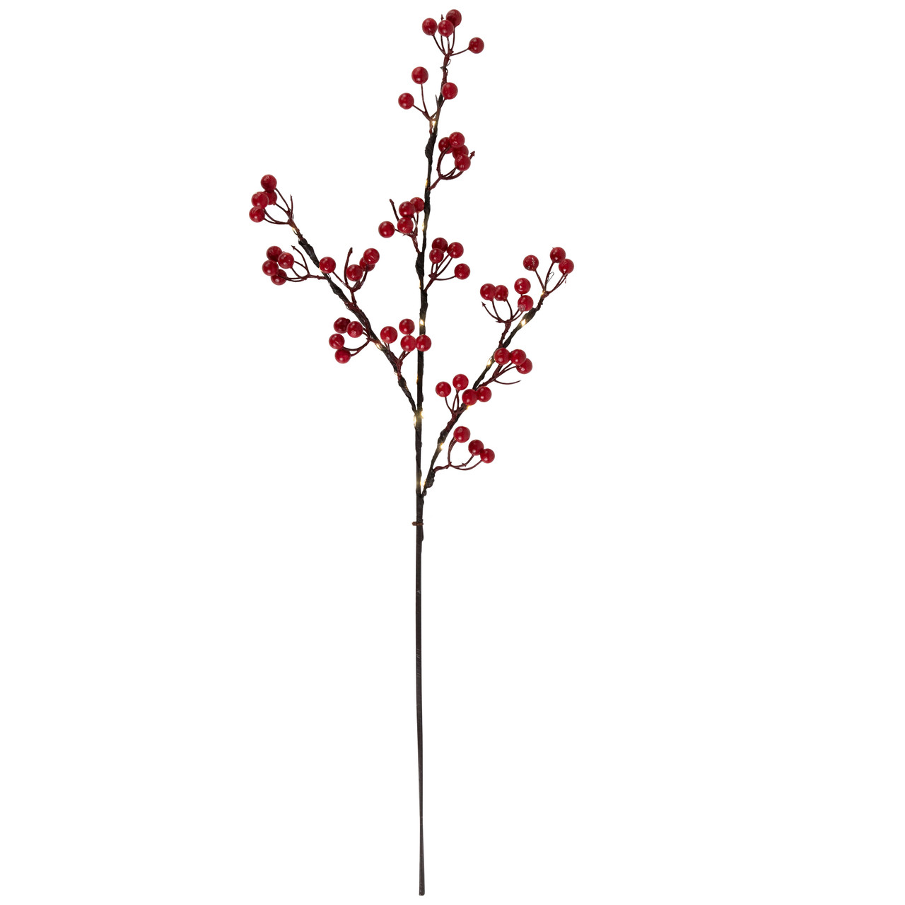 Lighted Berries Christmas Spray - 29" - Warm White