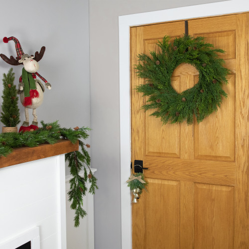 Real Touch?? Cedar Artificial Christmas Wreath with Pinecones   - 24" - Unlit