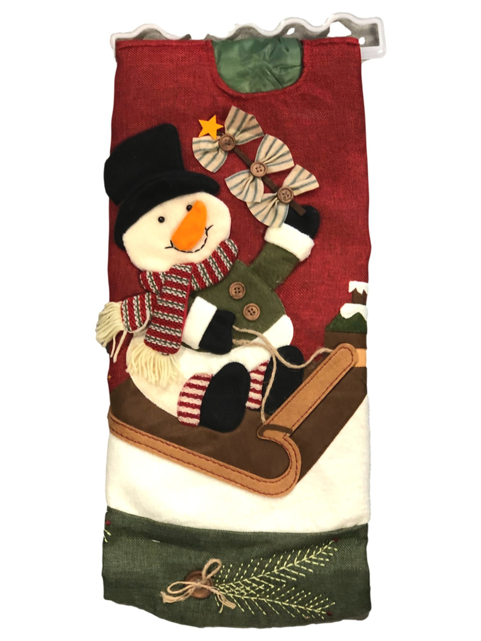 Holiday Time 48 Inch Red & Green Sledding Snowman Holiday Christmas Tree Skirt
